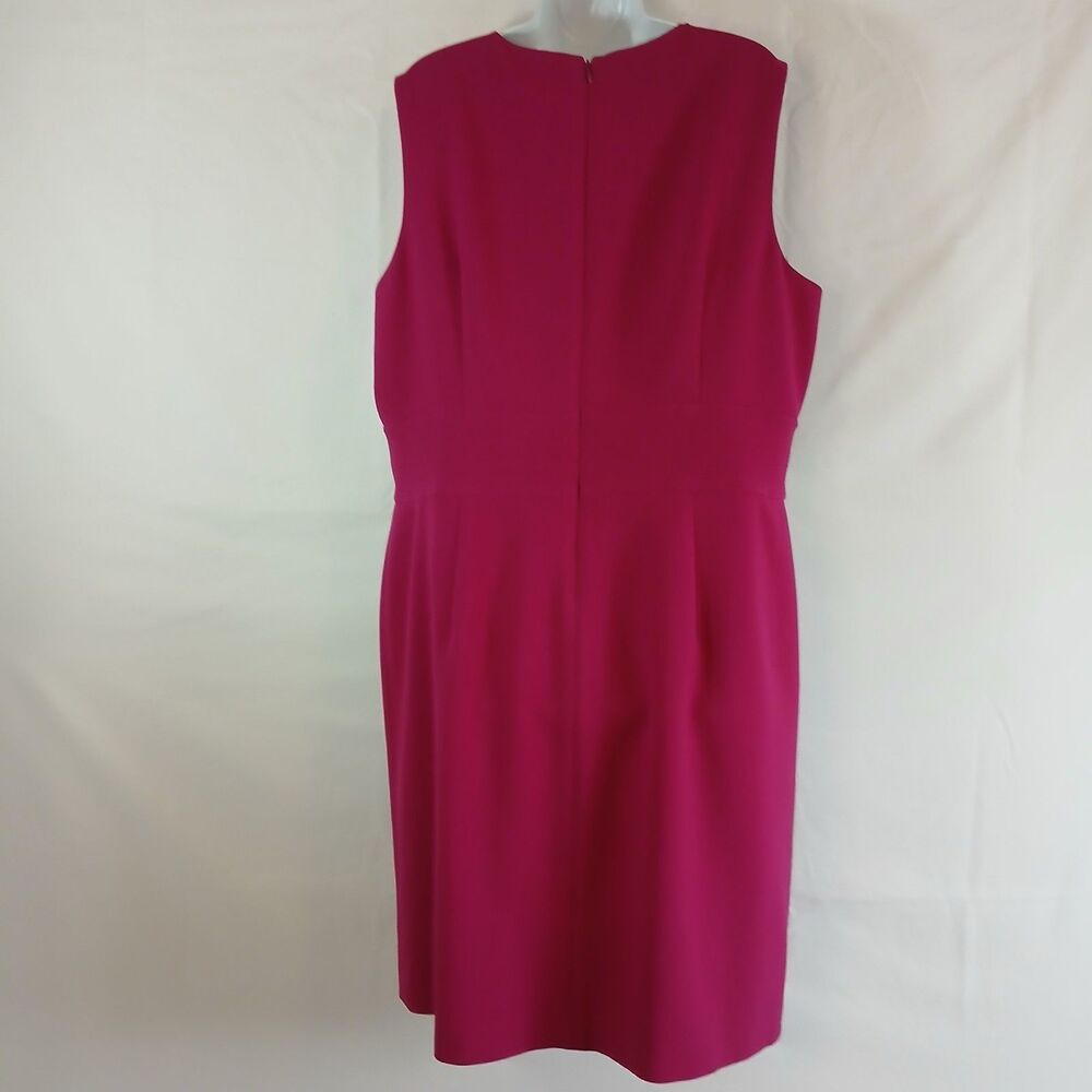 Talbots Fuchsia Sleeveless Midi Dress with Side Button Detail - Picture 9 of 10